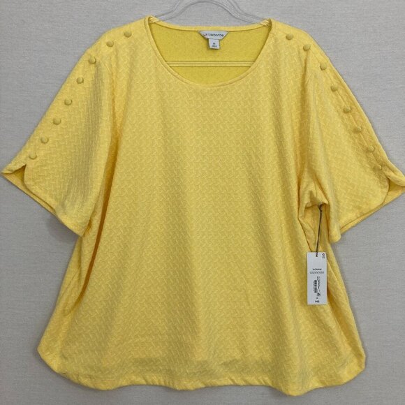 Ann Taylor Factory size XL Polka Dot Crew Neck Feminine Pullover Blouse Office - Picture 1 of 9